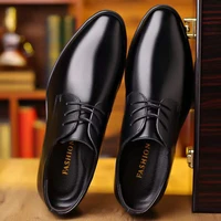 fashion mens pu leather pointed toe business shoes great for groomsmen