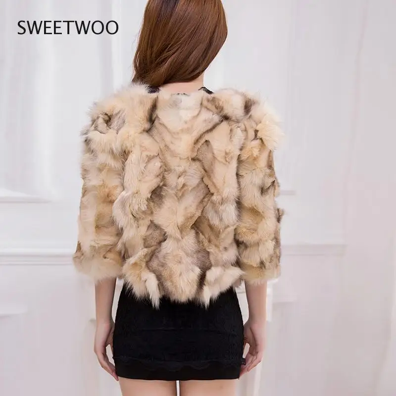 6 Color Short Three Quarter Sleeve Artificial Fur Coat Woman Winter Fashion Faux Fur Jacket Korean Elegant Fake Mink Slim 2022