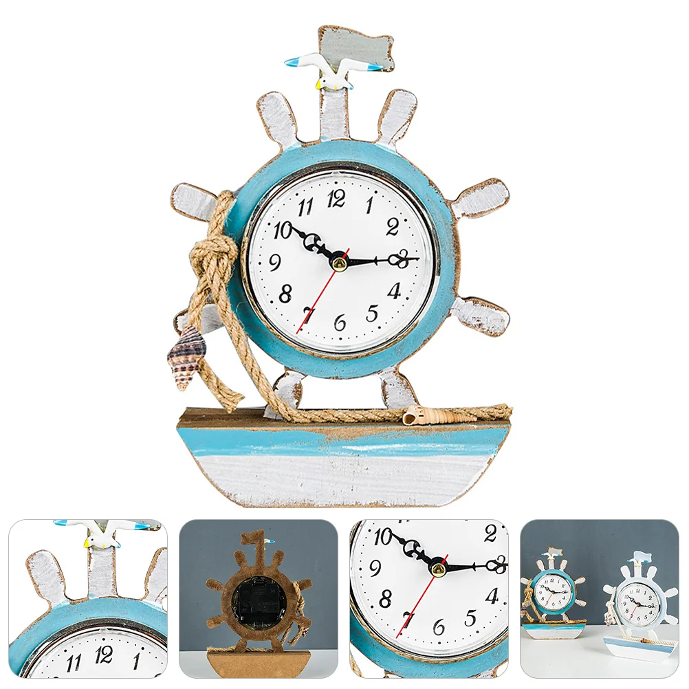 

Wooden Sea Decoration Sailboat Gifts Ocean Desk Decor Beach Ornaments Clock Decorations Nautical Home Decoration