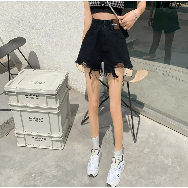 WTEMPO High Waist Denim Shorts Women Summer Loose Sexy Y2K Women Shorts Fashion StreetWear Casual Shorts Jean Shorts