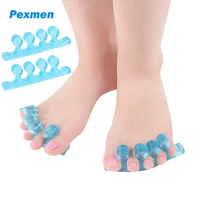 pexmen 2pcs toe separators pedicure toe spacers for nail polish toenail dividers to relieve orthopedic bunion foot care tool