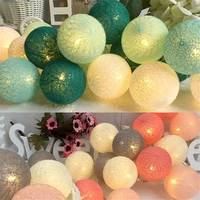40led cotton ball garland string lights garland christmas lights outdoor holiday wedding xmas party home fairy garden decoration