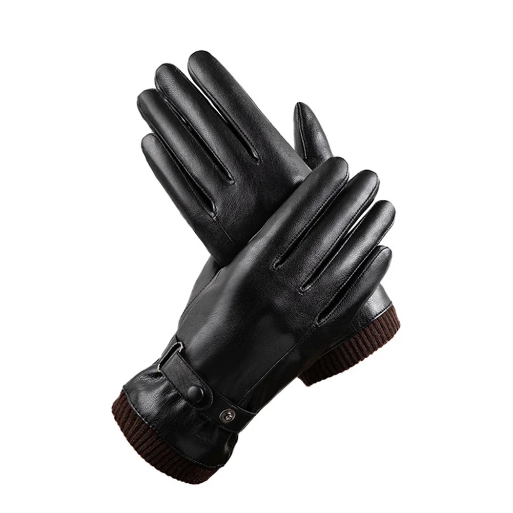 

Теплые зимние ветрозащитные перчатки из искусственной кожи с закрытыми пальцами