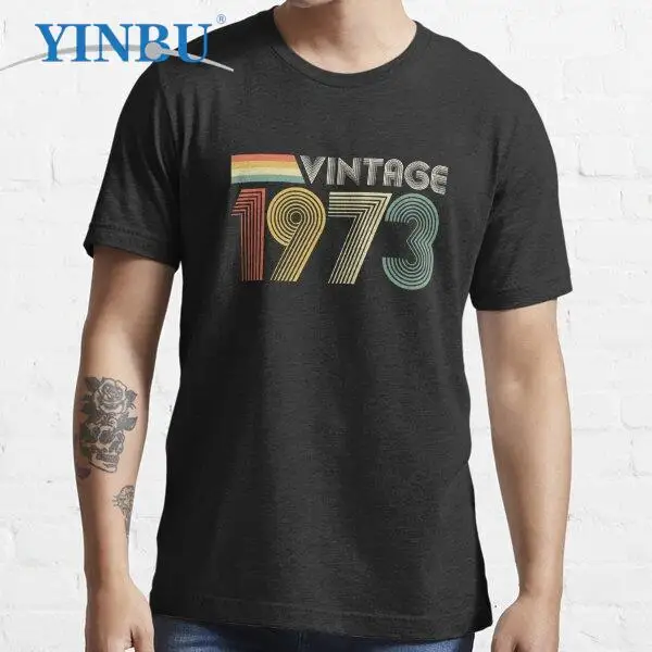 

Vintage 1973, 50th Birthday Gift print t shirts High quality Graphic Tee