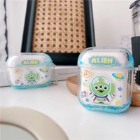 cartoon alien quicksand transparent case for apple airpods 1 2 3 pro cases cover iphone bluetooth earbuds earphone air pods case