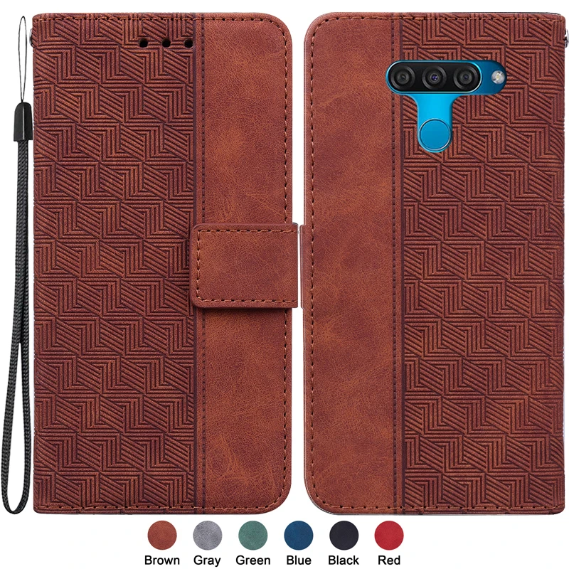 

For LG K50 6.26" Capa for Funda LG Q60 LMX525BAW LM-X525 LM-X520 802LG Case Fashion Magnetic Geometric Textile Wallet Book Cover