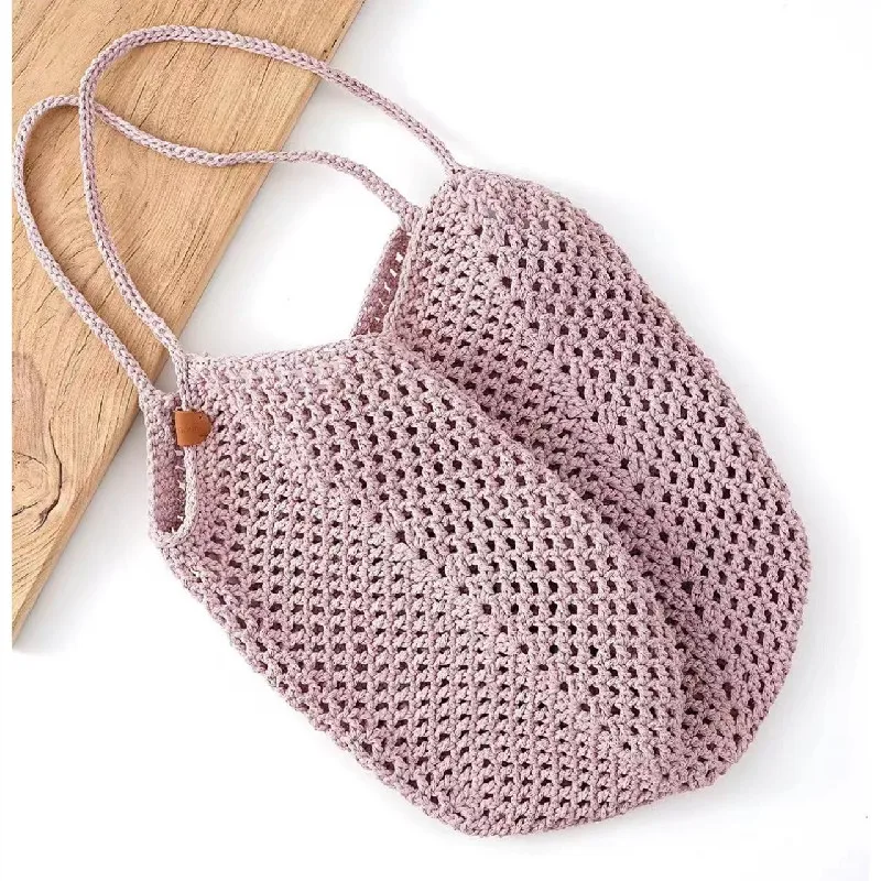 Handmade crochet hollowed out summer women's shoulder bag crossbody bag, lightweight shopping bag, simple and fashionable
