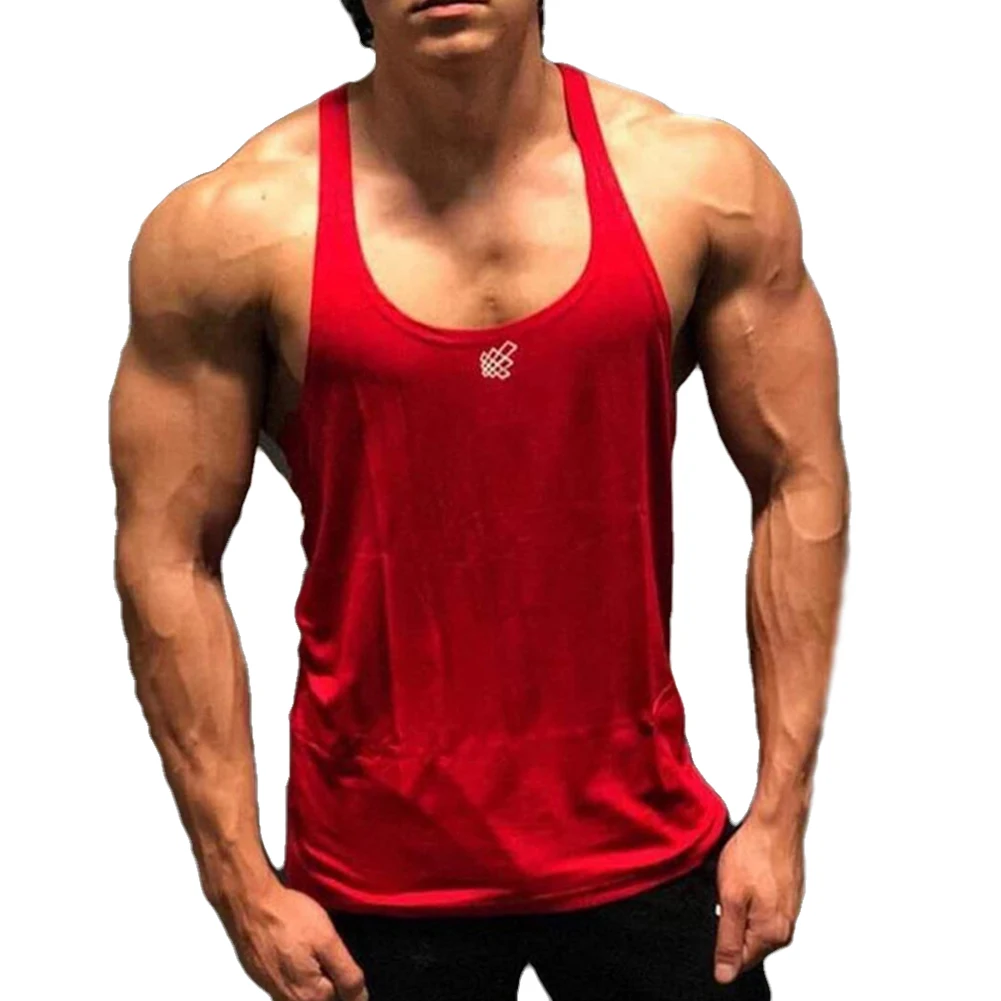 Мужской однотонный жилет без рукавов для бодибилдинга Спортивная майка фитнеса