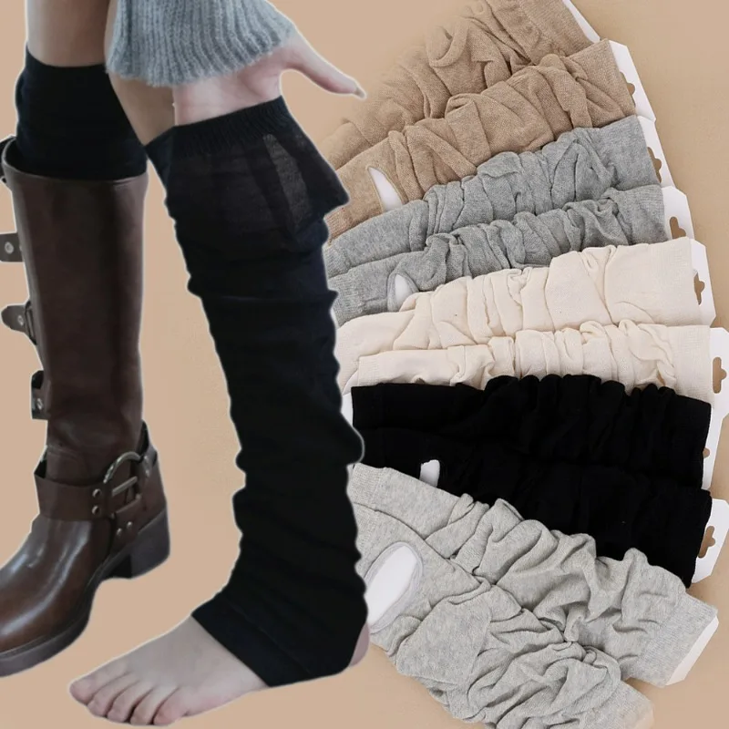 

Новинка, гетры в стиле "Лолита", женские длинные носки, вязаный теплый чехол для ног, белые теплые женские носки на осень и зиму, вязаные крючком манжеты для сапог