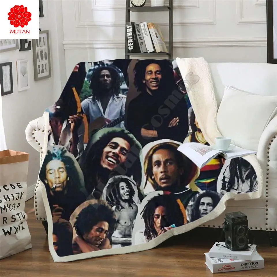 

Рэгги Боб Марли Флисовое одеяло 3D полностью печатное носимые одеяло Взрослые/Дети Флисовое одеяло Прямая поставка стиль-2