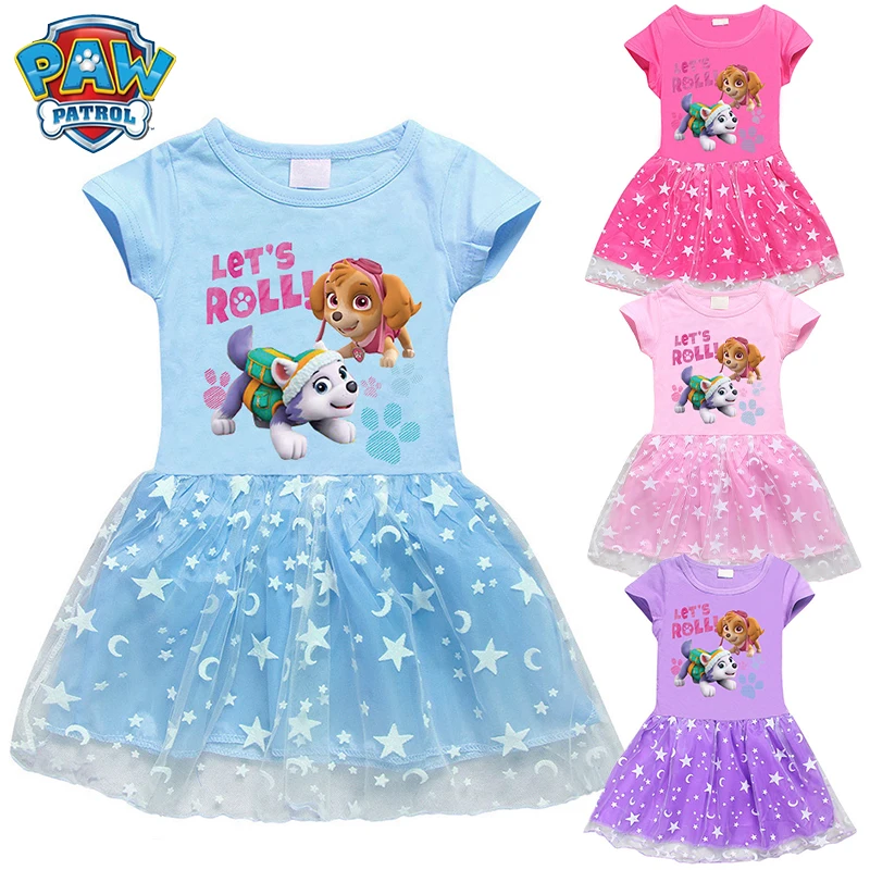 

Paw Patrol Girl Dress Baby Pink Party Princess Dress for Baby Newborn Clothes Kids Dresses for Girls Cosplay Princess Dress Gift