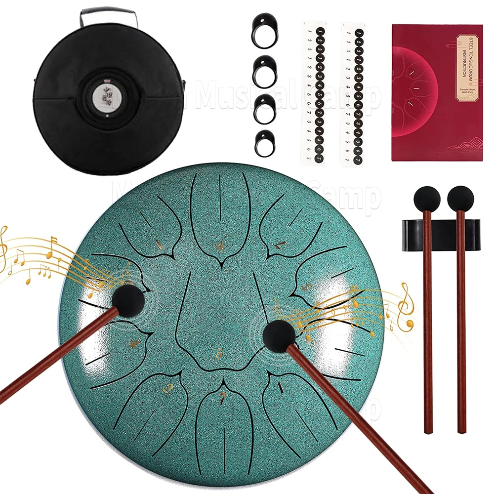 

Hluru Music Drum 10 inch 11 Tone Steel Tongue Handpan Ethereal Drum Drum Yoga Meditation Percussion Instrument Gift tambor