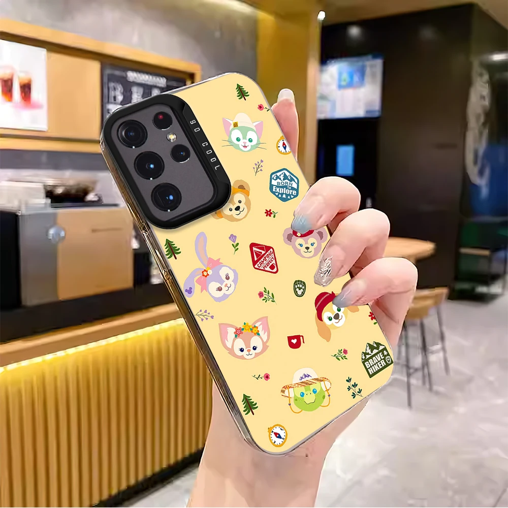 Милый лазерный чехол для телефона MINISO L-Lina Bell Friends Samsung S24 23 22 ULTRA A25 33 32 34 S PLUS IMD