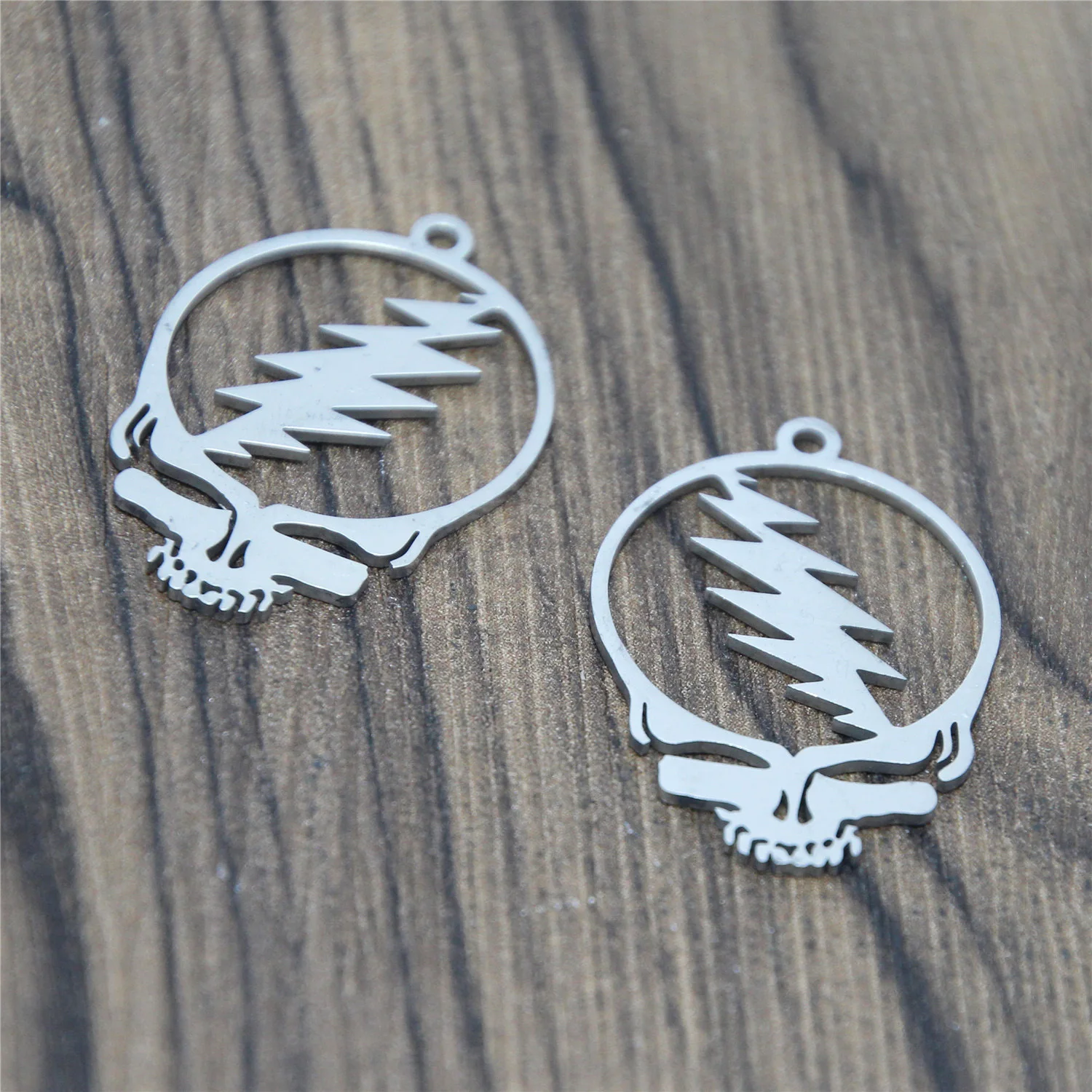 5 шт./лот Шарм-символ стедили Шарм благодарные мертвецы вдохновленные Stealie дэдхед музыкальные фестивали Шарм-подвеска из нержавеющей стали 32x22 мм