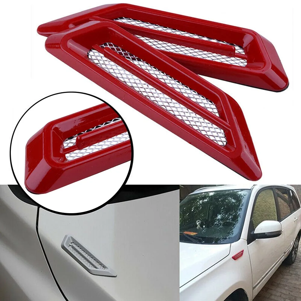 

2pcs Car Exterior Air Intake Flow Side Fender Vent Wing Cover Trim Tuning Car Styling Sharks Gill ABS 3D Decoration Sticker