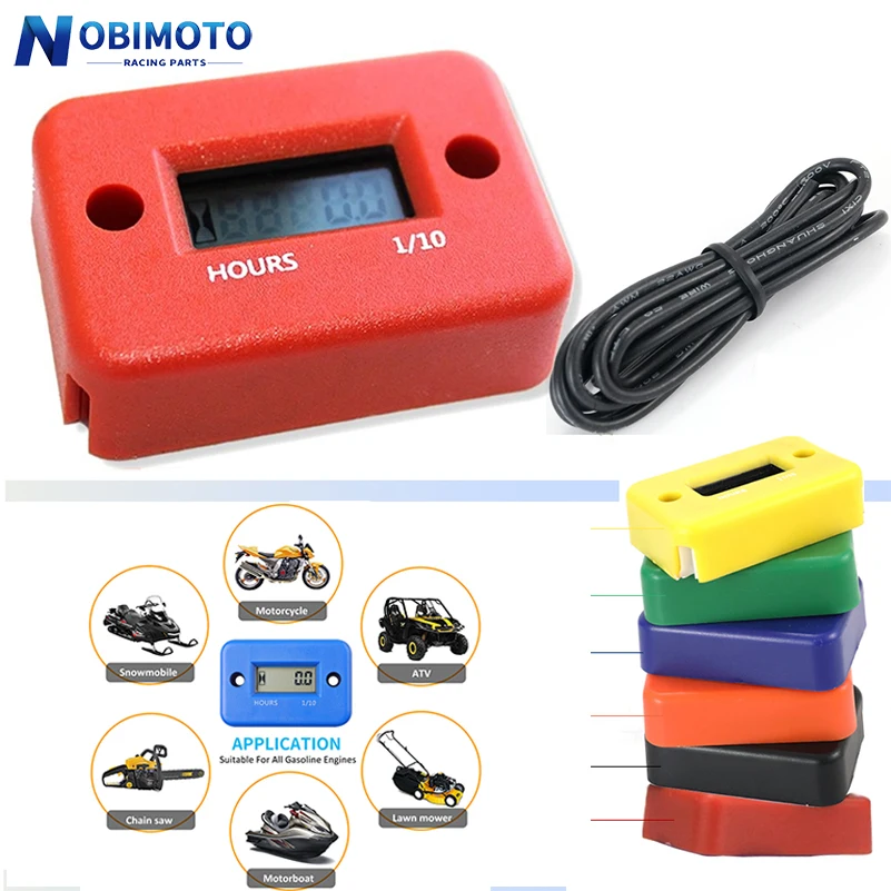 

Motorcycle Inductive Digital Hour Meter Waterproof Engine Gauge Hour Meter LCD Display for Bike Motorcycle ATV Boat Offroad