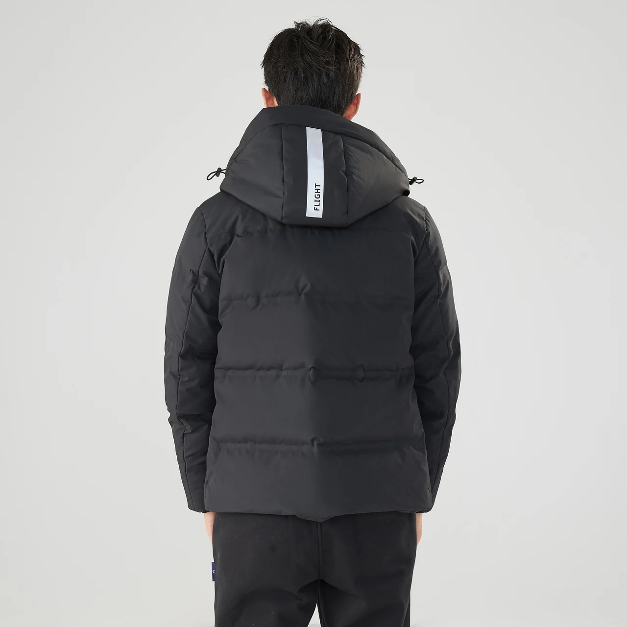 Metersbonwe Men's Solid Color Down Jacket  Winter Warm 90% Gray Hooded Duck Down Waterproof Zipper Short Man Simple Down Coat