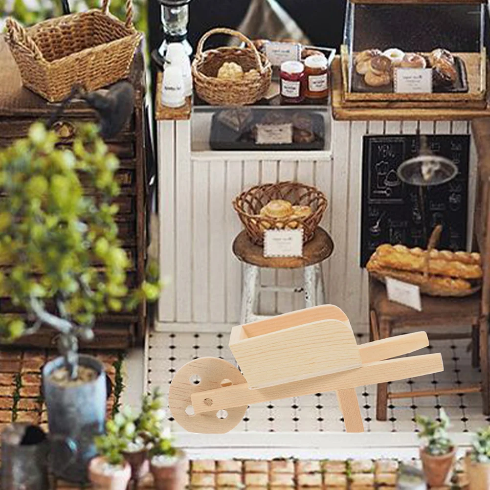 

3 шт., миниатюрные деревянные игрушечные коляски