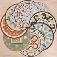 mat round american retro western style dining table mat anti slip hotel tableware heat insulation mat luxury coasters placemat