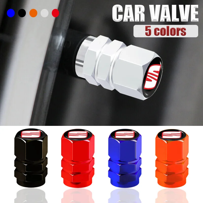 4Pcs Aluminum Alloy Car Wheel Tire Valve Caps for Seat Leon Mk1 Mk2 Mk3 Lbiza 6l 6j Altea Ateca Sportcoup Car Accessories
