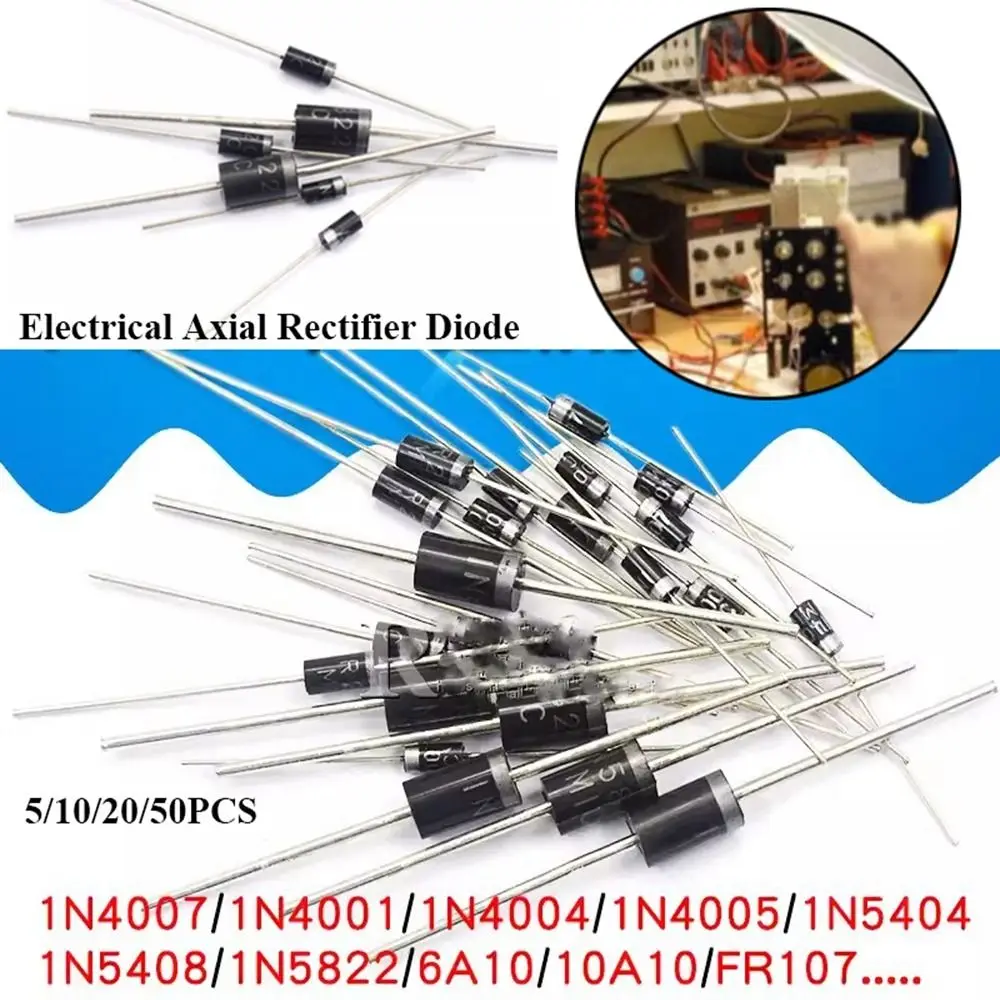 

5/10/20/50PCS Black Rectifier Diode Parts Multistyles Electrical Axial High Quality Rectifier Diode for Schottky diode