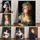 Забавная Женская жевательная резинка Картина на холсте пользовательский фото плакат индивидуальные фото печать Настенная картина для домашнего декора