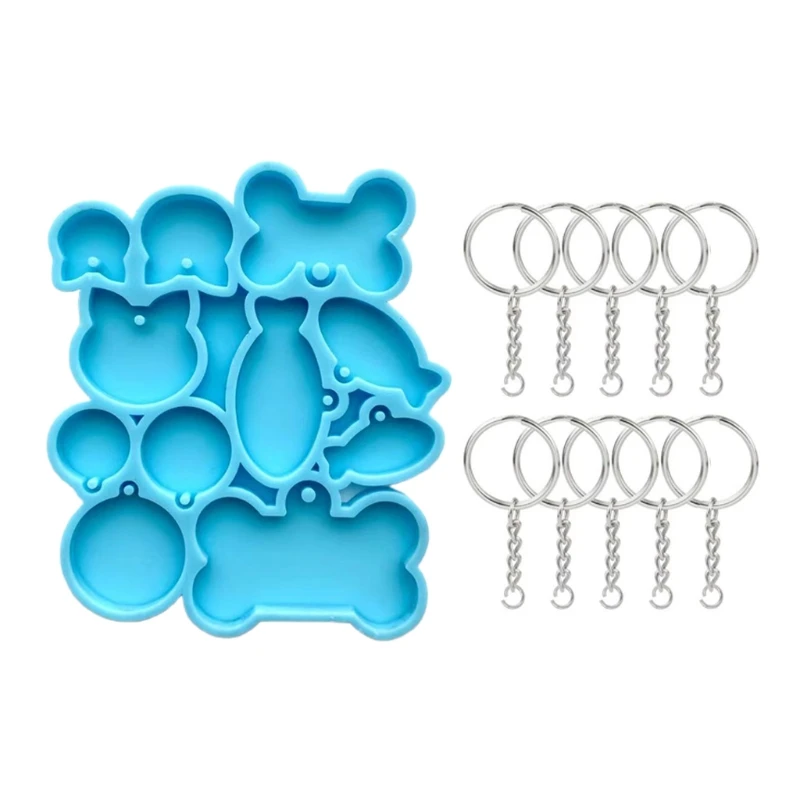 

Keychain Silicone Mold Fish Shape and Dog Bone Tag Epoxy Resin Molds