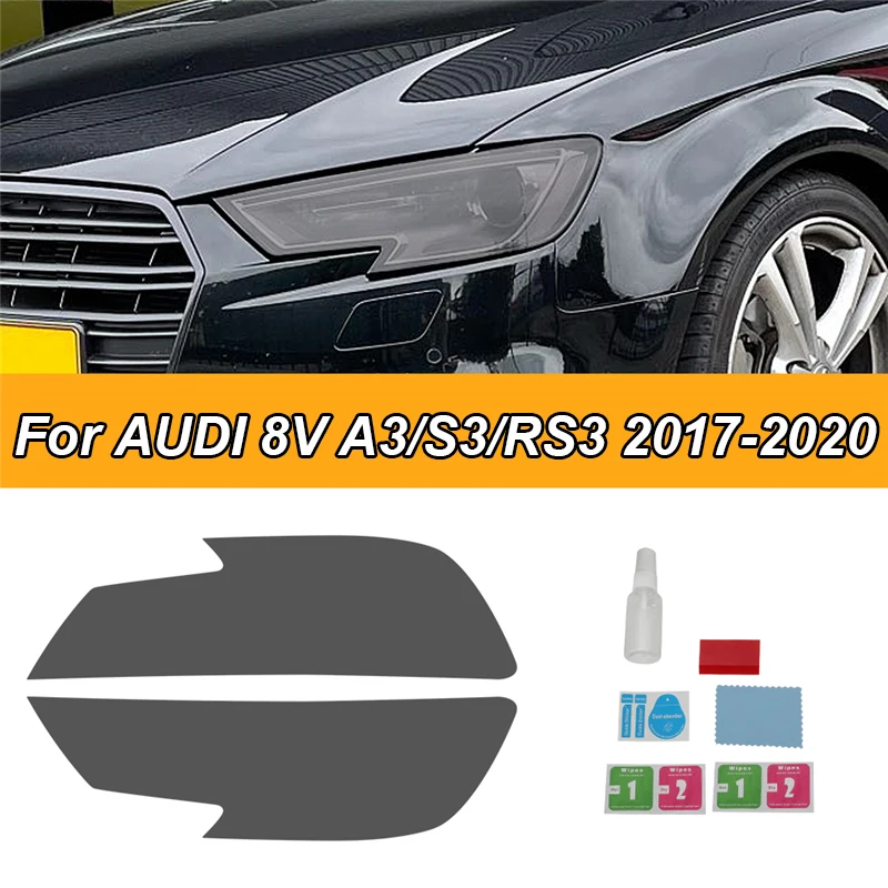 For Audi A3 8V S3 RS3 2017 2018 2019 2020 Sportback Tint Black Car Headlight Protective Film Head Light Protection TPU Sticker For Audi A3 8V S3 RS3 2017 2018 2019 2020 Sportback Tint Black Car Headlight Protective Film Head Light Protection TPU Sticker