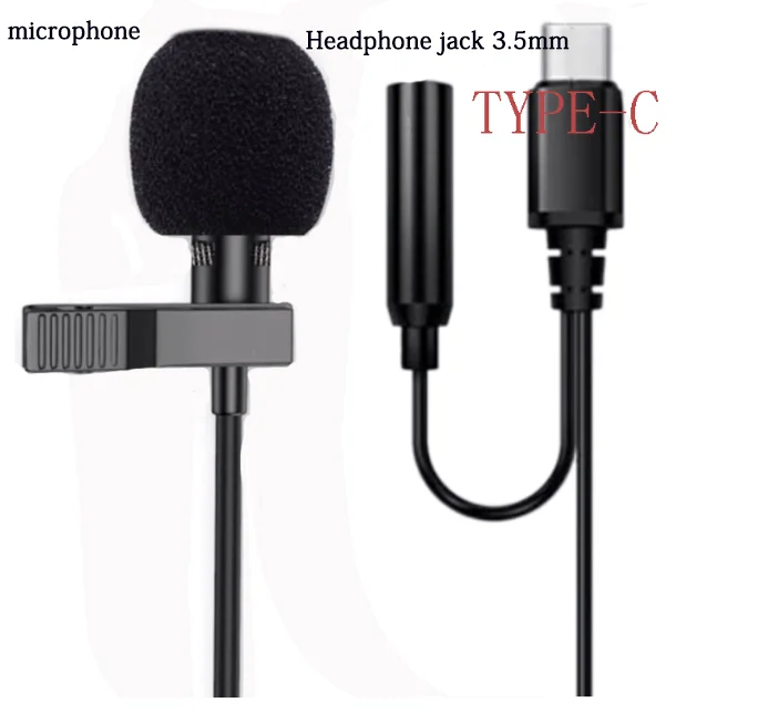 Внешний микрофон 1,5 м для Lightning Huawei IPhone Live 3,5 мм Type-C, петличный микрофон с разъемом для наушников