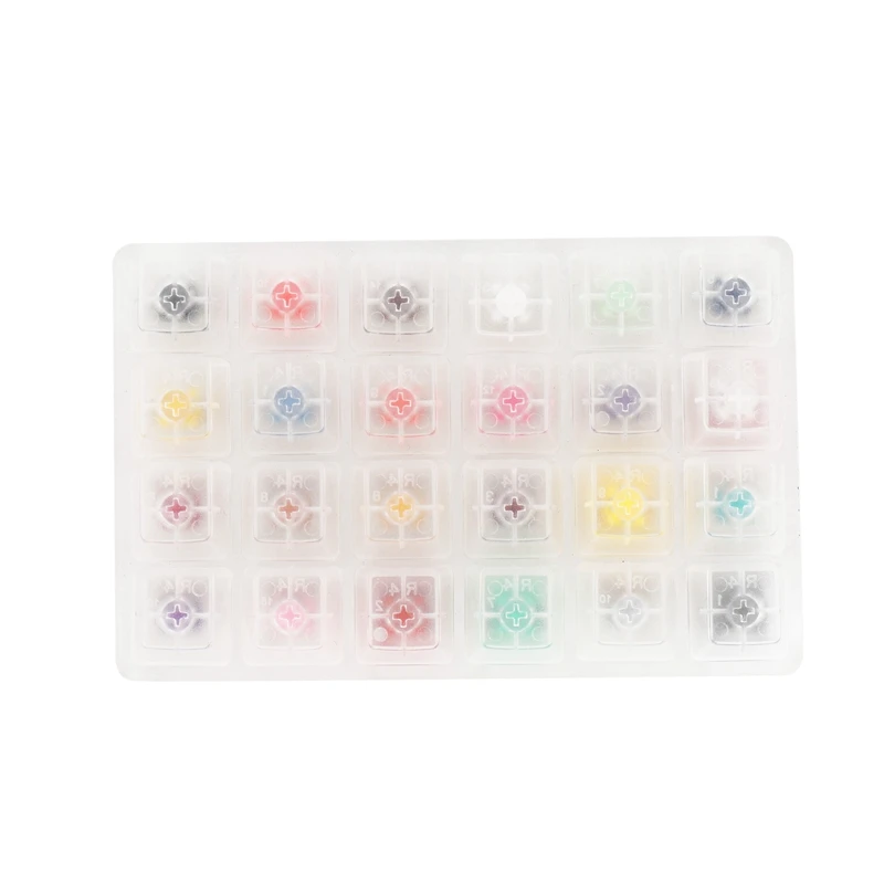 

24 Switch Switches Tester with Acrylic Base Blank Keycaps for Mechanical Keyboard Kailh Box