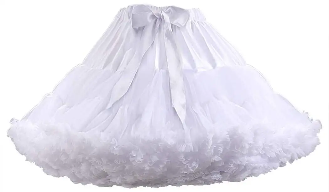 

Women's Petticoat Skirts Chiffon Tulle Skirts Underskirt Length 40cm Tutu Ballet Dress Puffy Cosplay Costume 2023