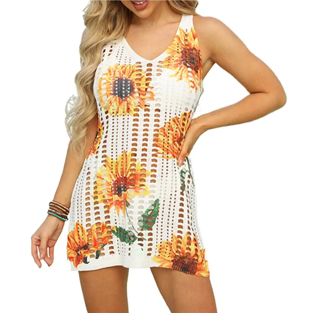 

Sexy Dress Cover Up Sleeveless V Neck Swimsuit Cover Up Keep Cool Women Crochet Swimsuit Cover Up Beach party
