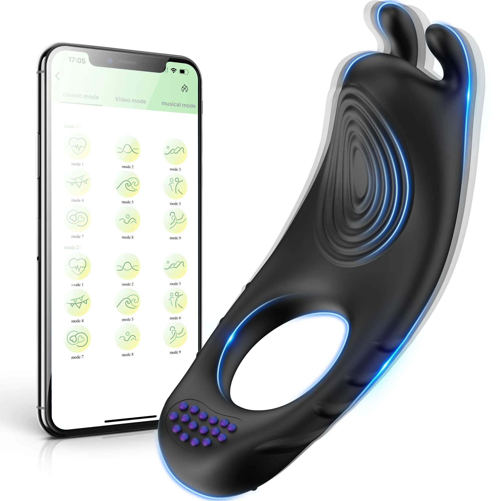 Мужское Силиконовое кольцо для пениса 10 вибраций улучшения эрекции