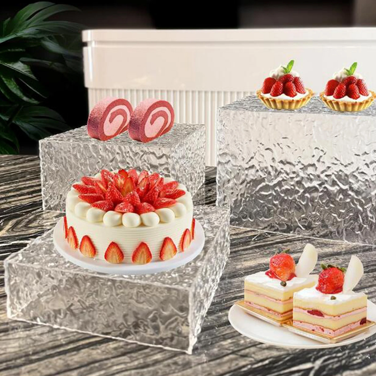 Акриловый дисплей подставка для еды стола с полыми нитями буфета экшн-фигурки