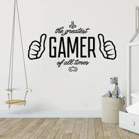 the greatest gamer of all times quotes vinyl wall decals for kids boys bedroom decor stickers controller game murals hj1160