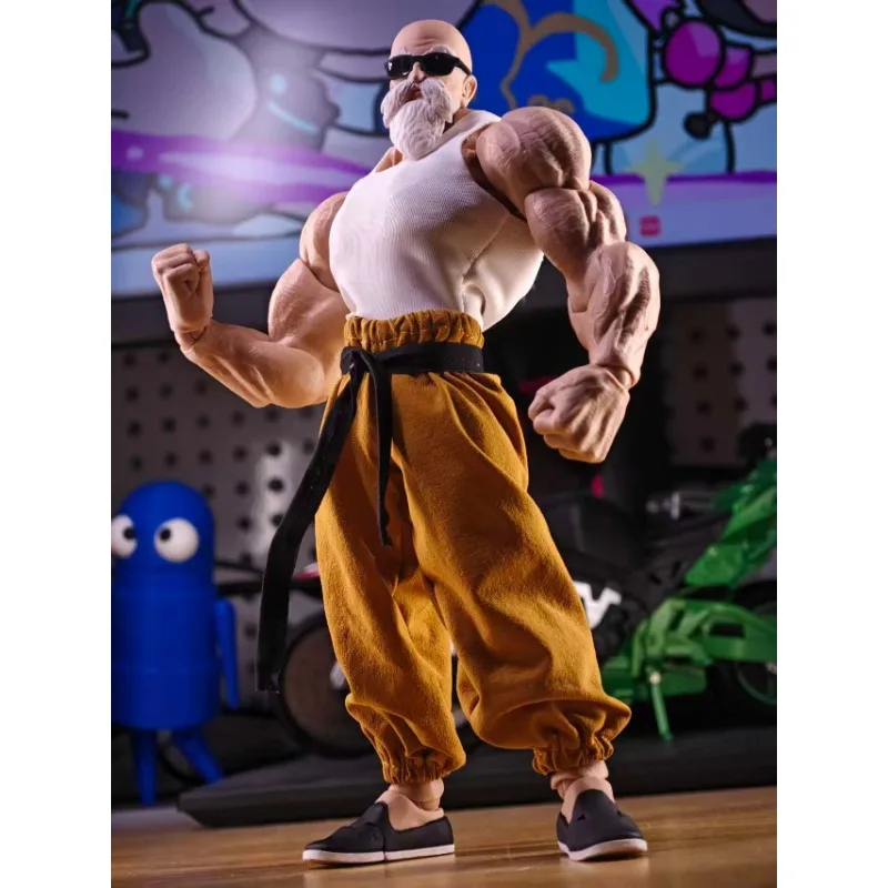 Фото Масштаб 1/12, аниме Dragon Ball Master Roshi, белый жилет, желтые/синие шаровары, модель одежды для 6-дюймовых фигурок мужского солдата, тело №1