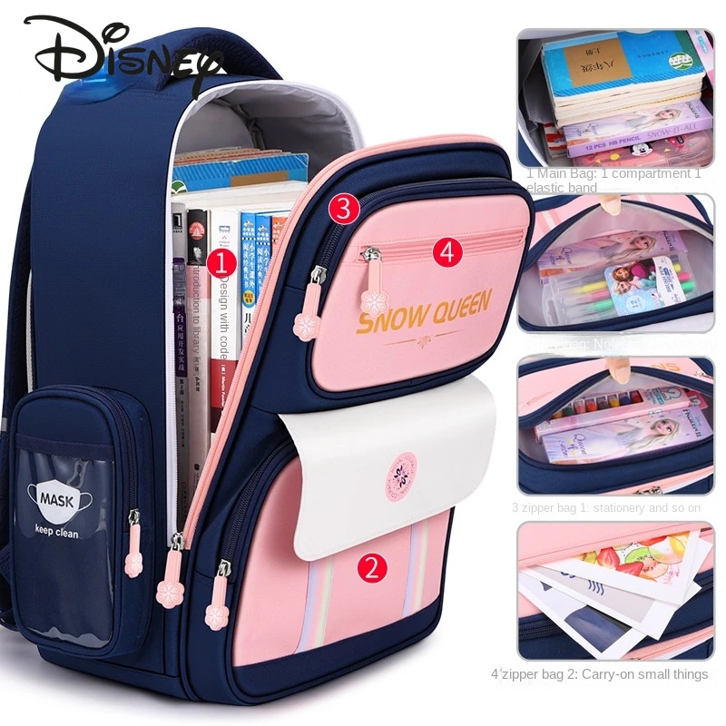 Disney 2023 New Girls' Backpack Fashion High Quality Student Backpack Cute Small Fresh Versatile Children's School Backpack