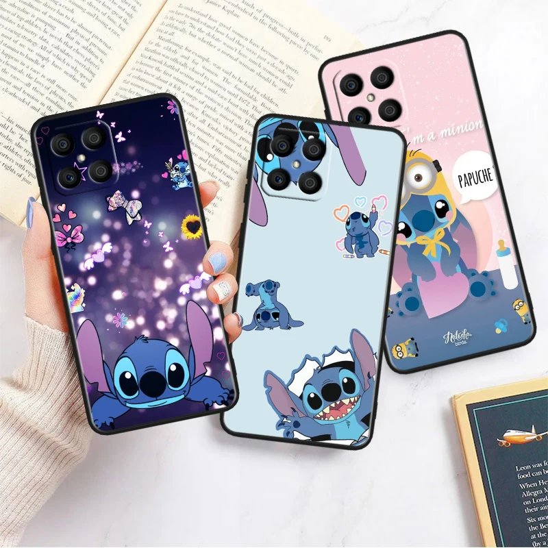Мультяшный милый Стич для Honor V20 10i 10X 9S 9X 9C 9A 8X 8C 8A 7S 7C 7A Magic 5 Lite Pro MAX черный мягкий