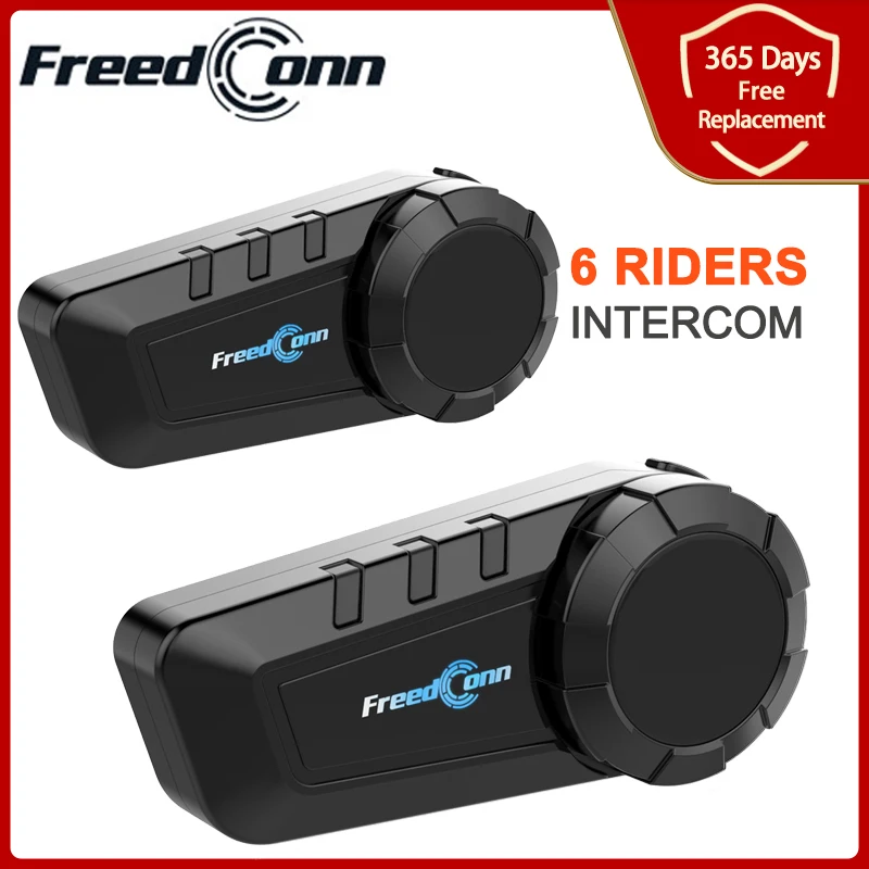 Гарнитура для мотоциклетного шлема FreedConn KY PRO 2 шт. Bluetooth переговорное устройство 6