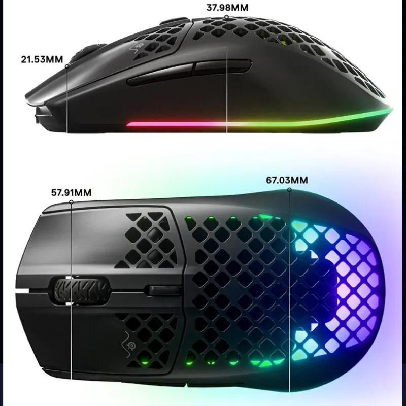 

Steelseries Aerox3 wireless mouse 2.4G Bluetooth 5.0 gaming mouse 18.000 CPI TrueMove Air Optical Sensor 200 Hours battery