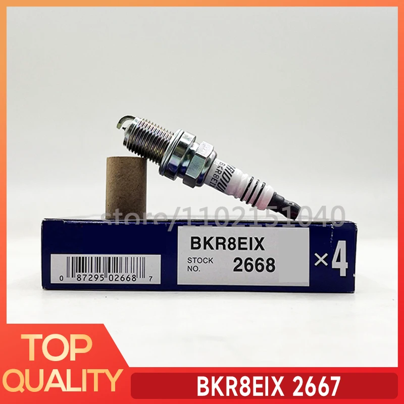 

4pcs BKR8EIX 2668 Iridium Spark Plug IX for Audi for Volkswagen A3 A4 A5 TT TTS CC Tiguan Jetta Passat 2668 IK24 IK24 IK22