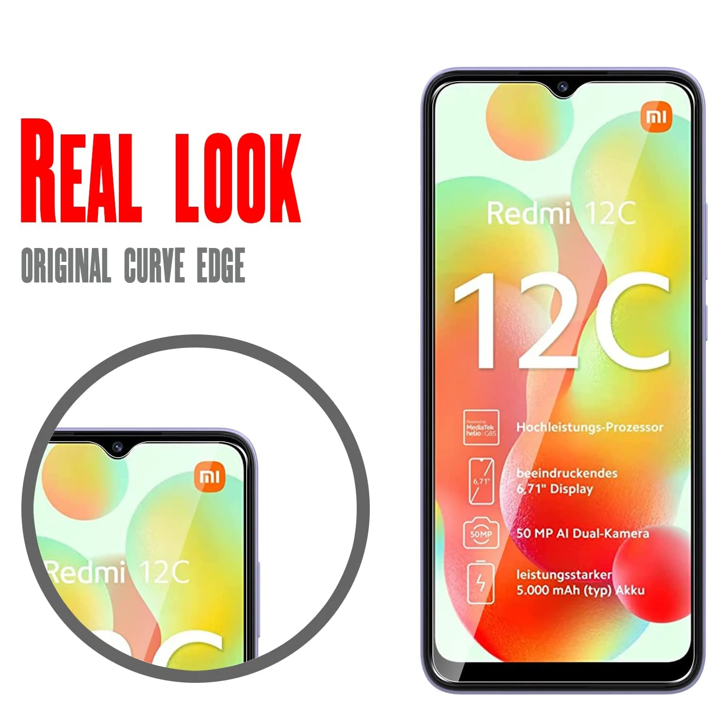 2/4Pcs Screen Protector Glass For Xiaomi Redmi 12C Tempered Glass Film