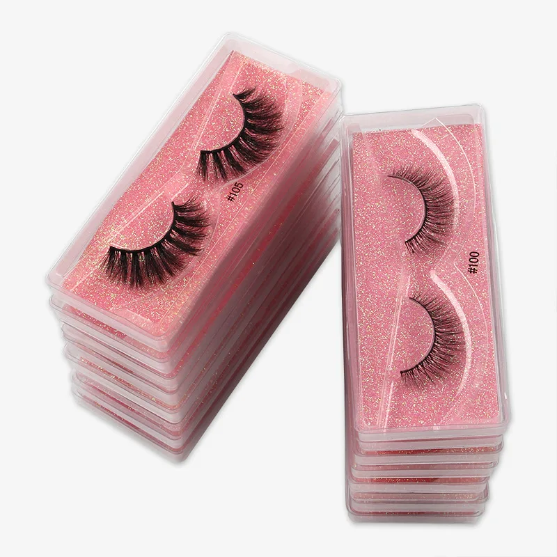 

2pcs/1pair Mink Handmade 3D Stereo False Eyelashes Thick Curl Lengthens Eyelashes Wholesale Packaging Boxes