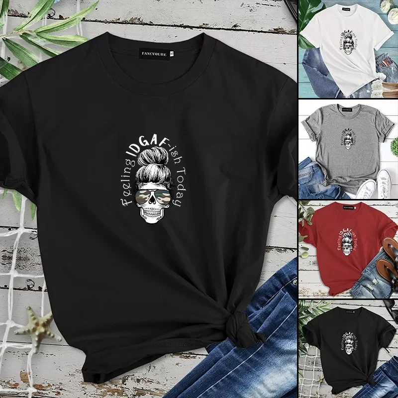 

Women's T-shirt Harajuku Skull Deer Camouflage Burlap Turban T-shirt Clothes Short Sleeve Graphic T-shirt Tops In The Woods