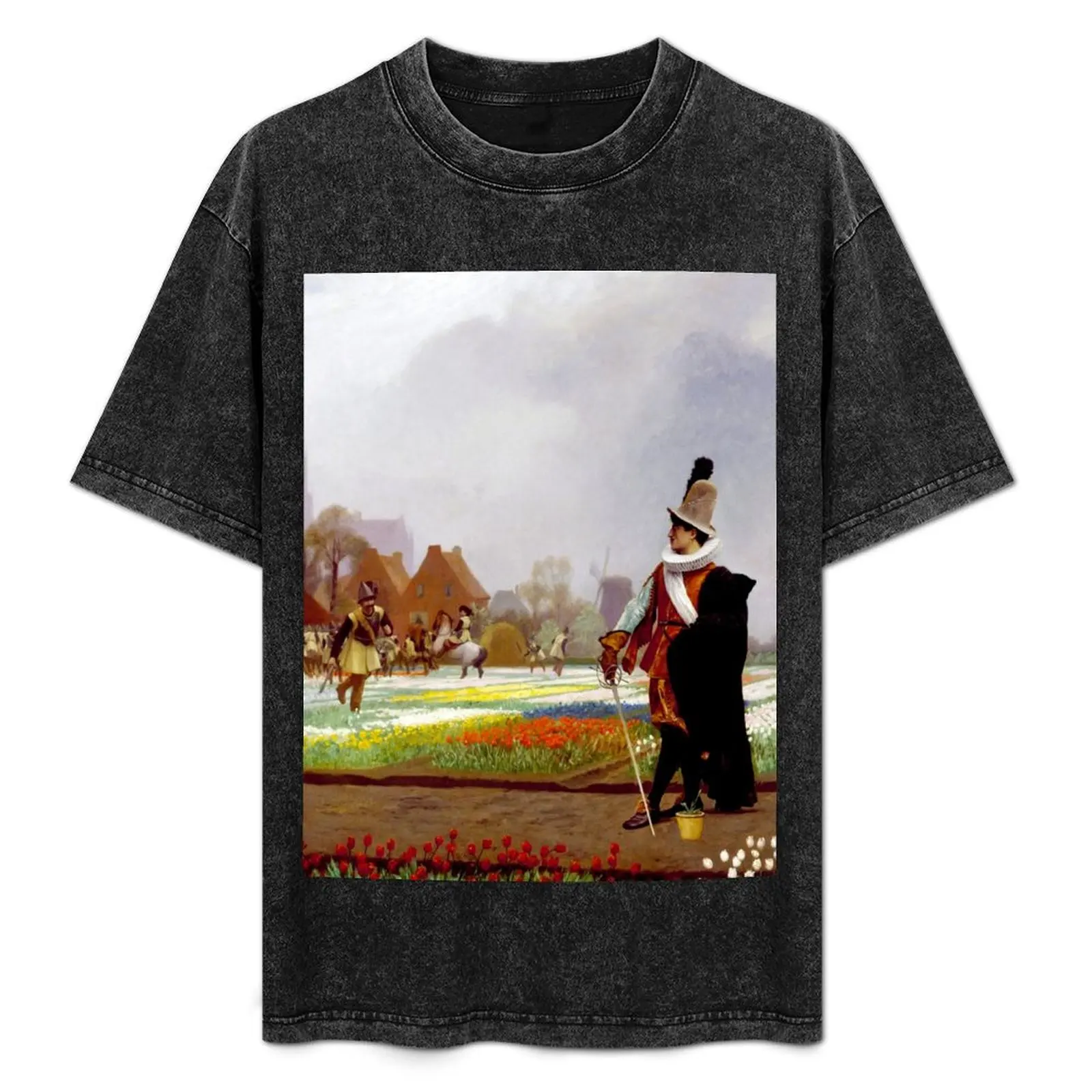 Фото Футболка The Tulip Mania от Gerome, базовый топ с короткими рукавами для повседневной носки №1