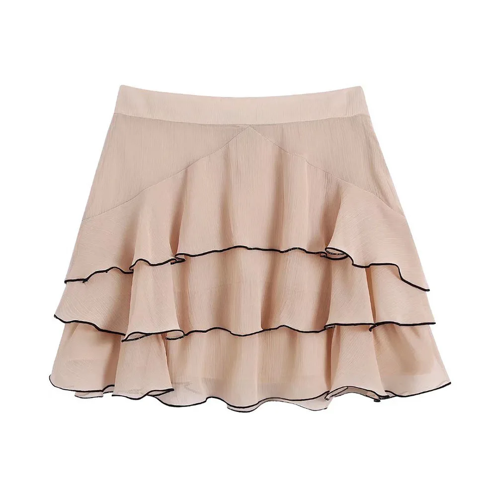 

Юбка-мини URMASZA2022 женская короткая, пикантная модная ламинированная однотонная мини-юбка со средней талией, весна-лето