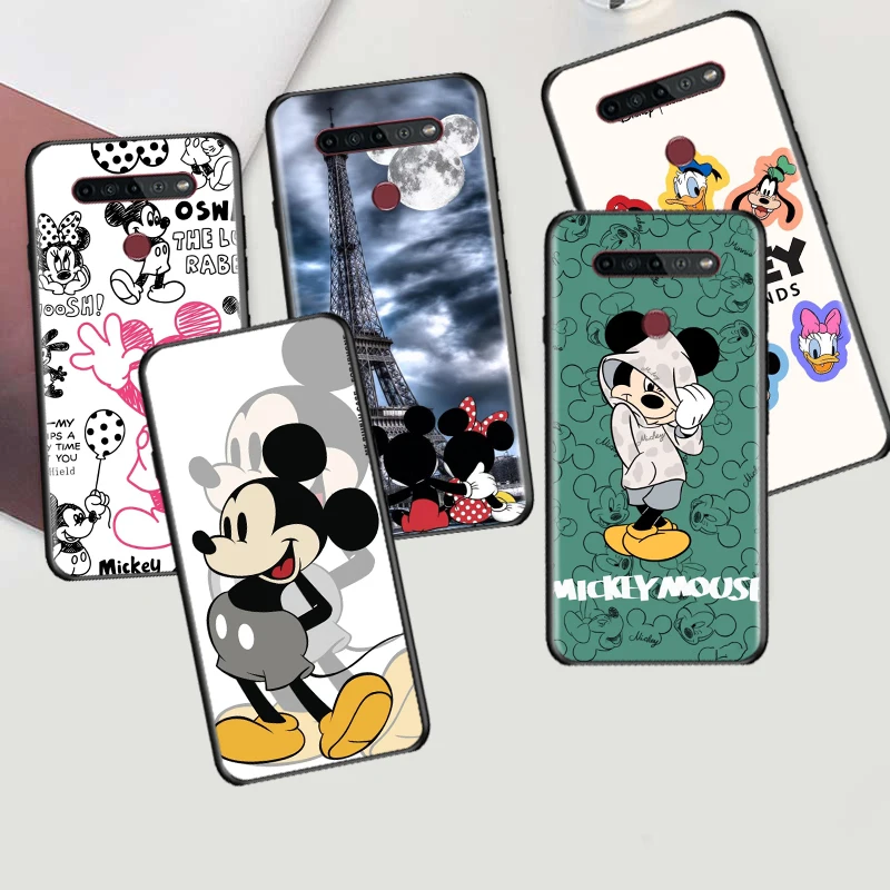 

Fashion Cute Mickey Minnie For LG Q60 V60 V50S V50 V40 V30 K92 K71 K61 K51S K41S K50S K22 G8 5G Black Soft Phone Case