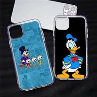 cartoon donald duck phone case transparent for iphone 13 12 11 pro max mini xs max 8 7 plus x se 2020 xr cover