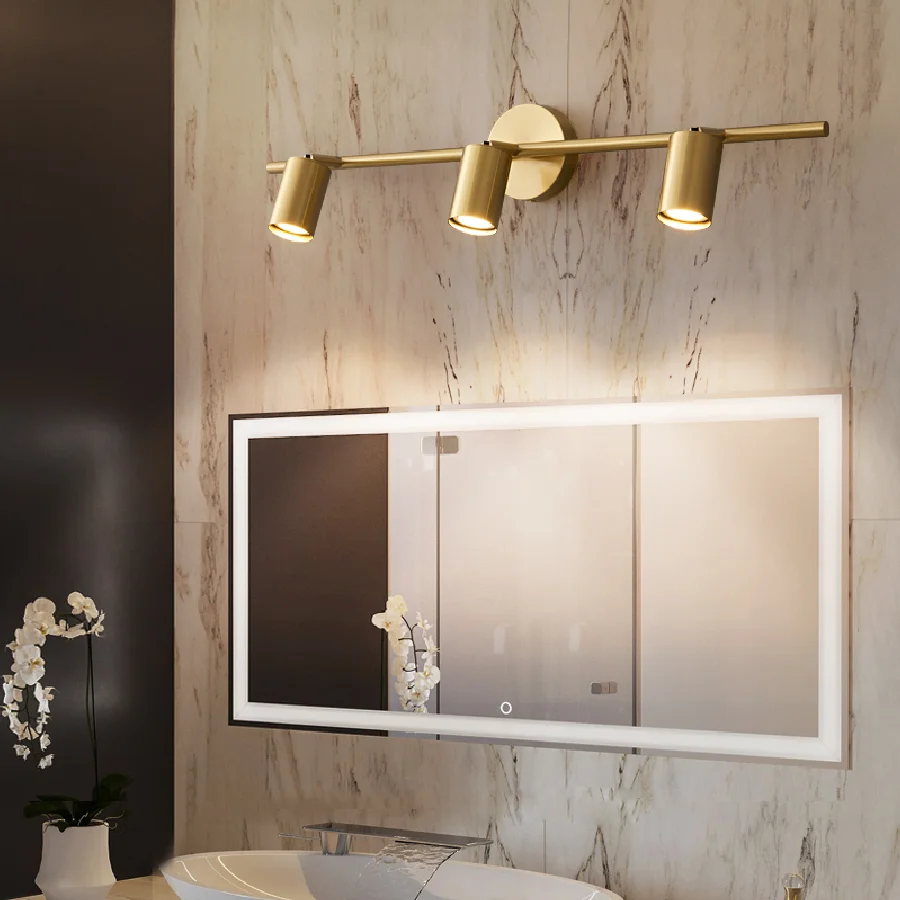 

Modern Luxury LED Mirror Light Bedroom Dressing room Copper Wall lights Bathroom Indoor Moisture-proof Rotatable Wall lamp GU10