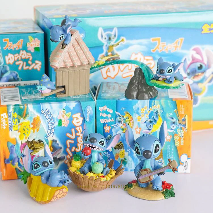 

NEW Disney Lilo & Stitch Summer 5pcs/set 5-7cm Action Figure Anime Decoration Figurine Doll Toy Model For Children